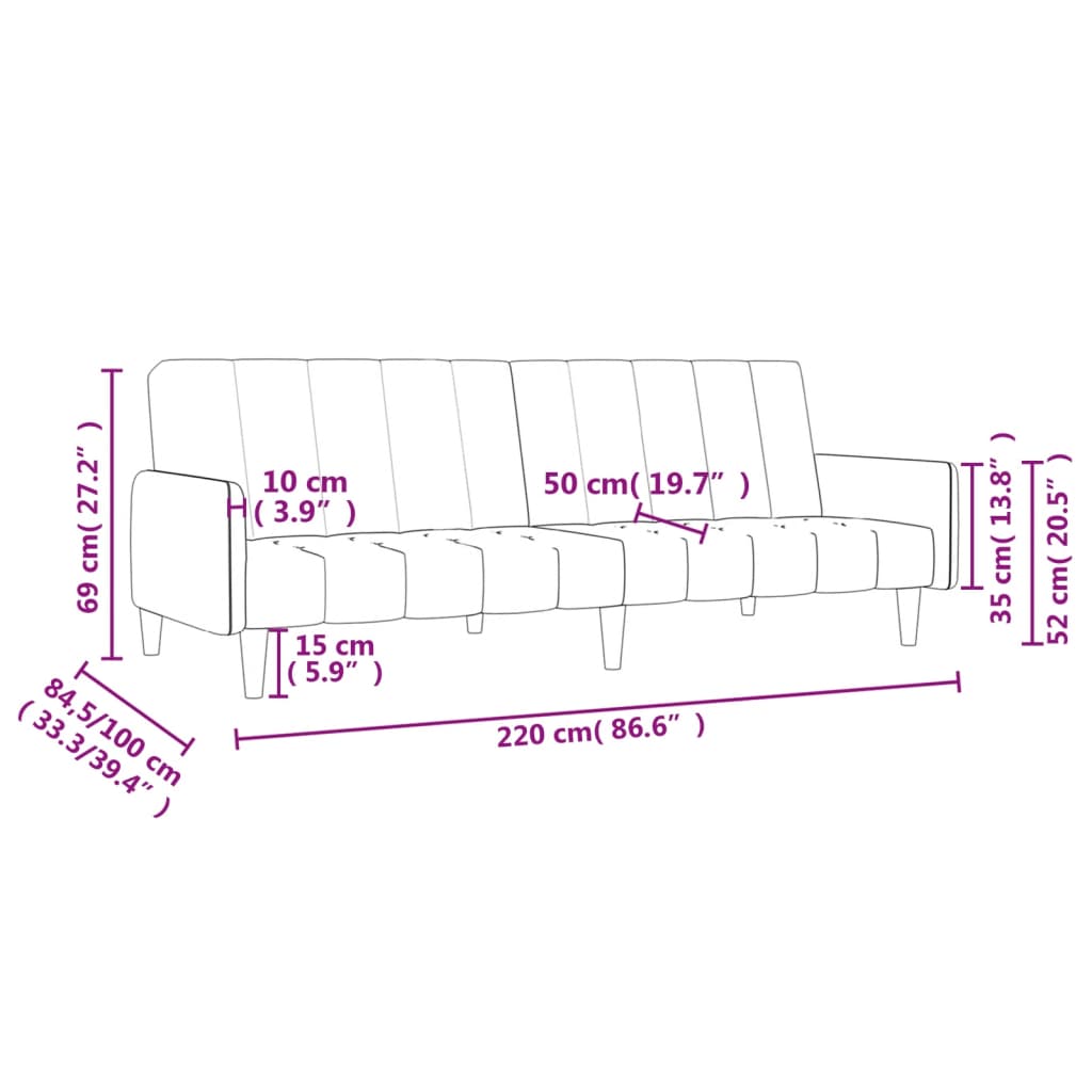 2-personers sovesofa stof sort