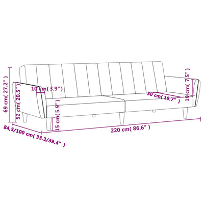 2-personers sovesofa stof cremefarvet