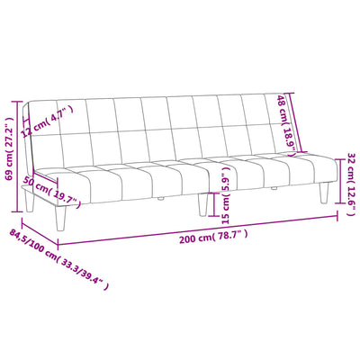 2-personers sovesofa stof sort