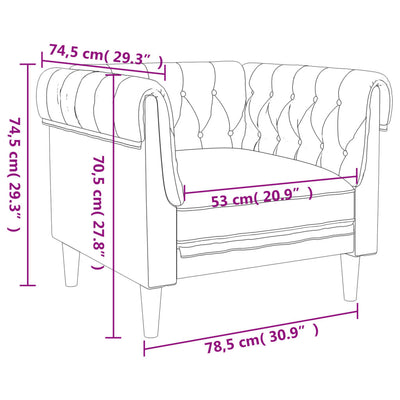 Chesterfield-sofastol stof sort