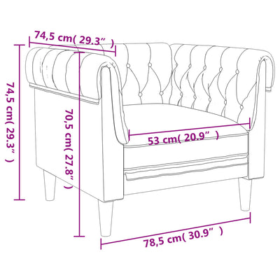 Chesterfield-sofastol stof mørkegrøn