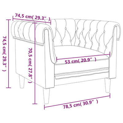 Chesterfield-sofastol stof blå