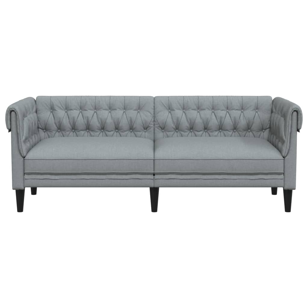 3-personers Chesterfield-sofa stof lysegrå