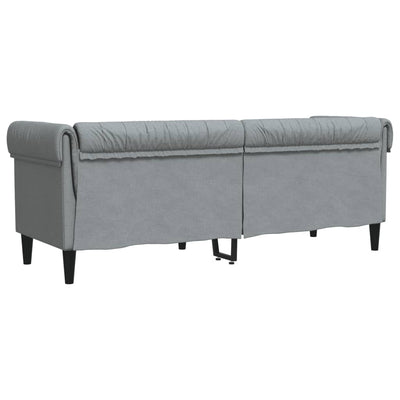 3-personers Chesterfield-sofa stof lysegrå