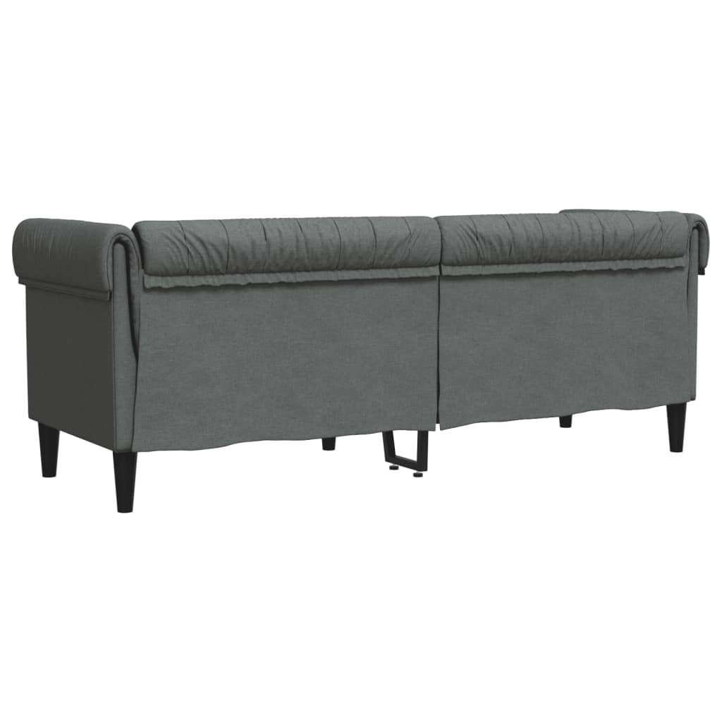 3-personers Chesterfield-sofa stof mørkegrå