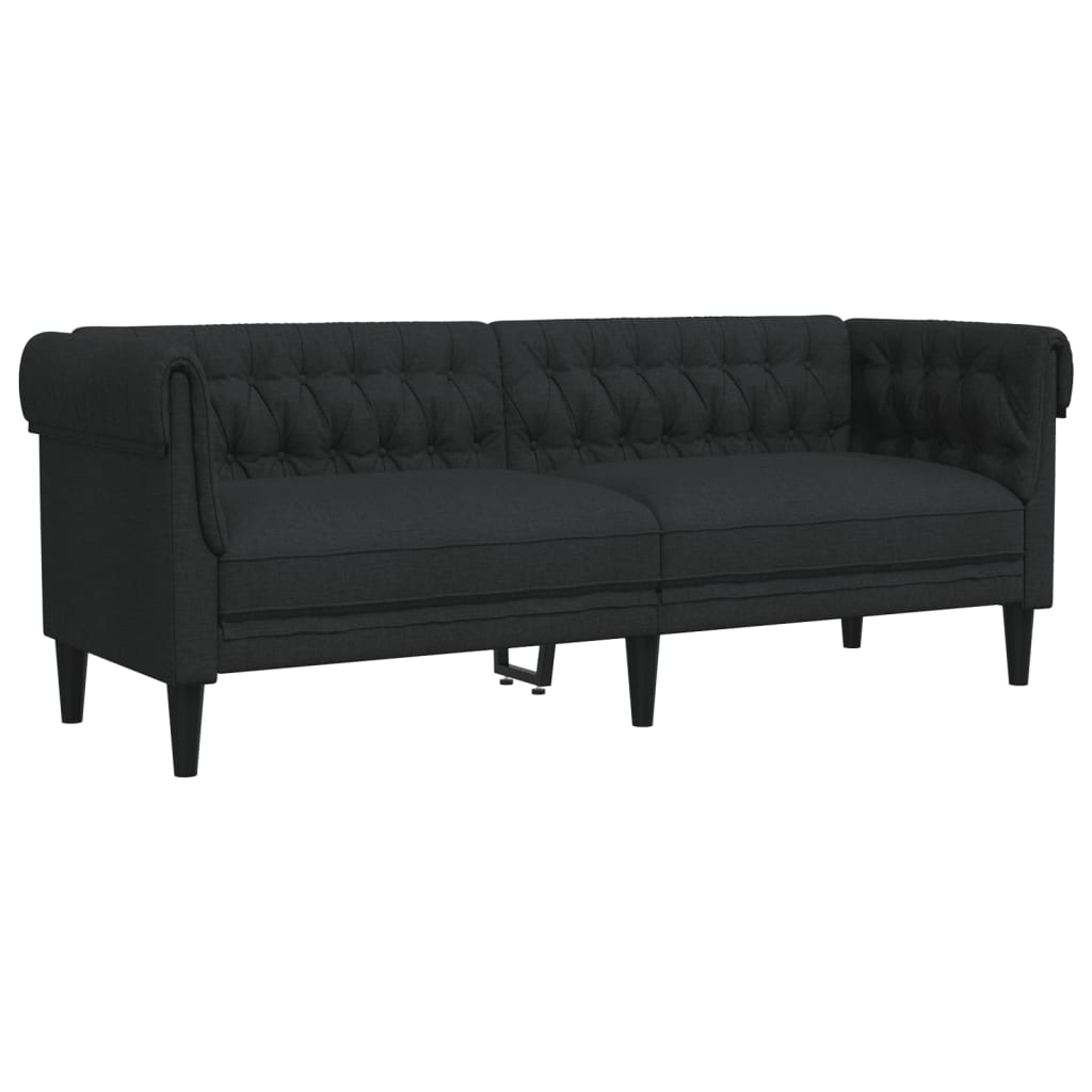 3-personers Chesterfield-sofa stof sort