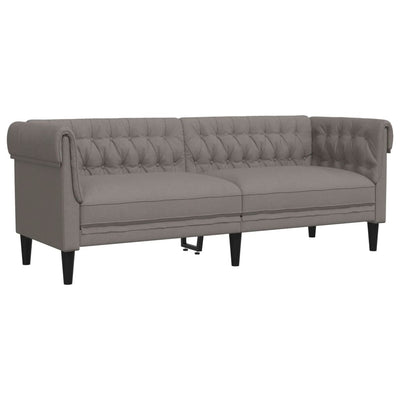 3-personers Chesterfield-sofa stof gråbrun