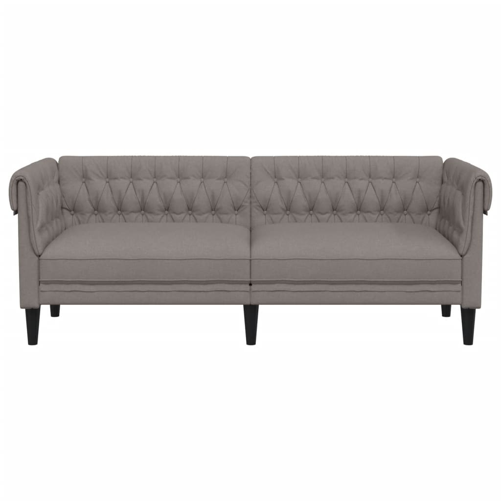 3-personers Chesterfield-sofa stof gråbrun