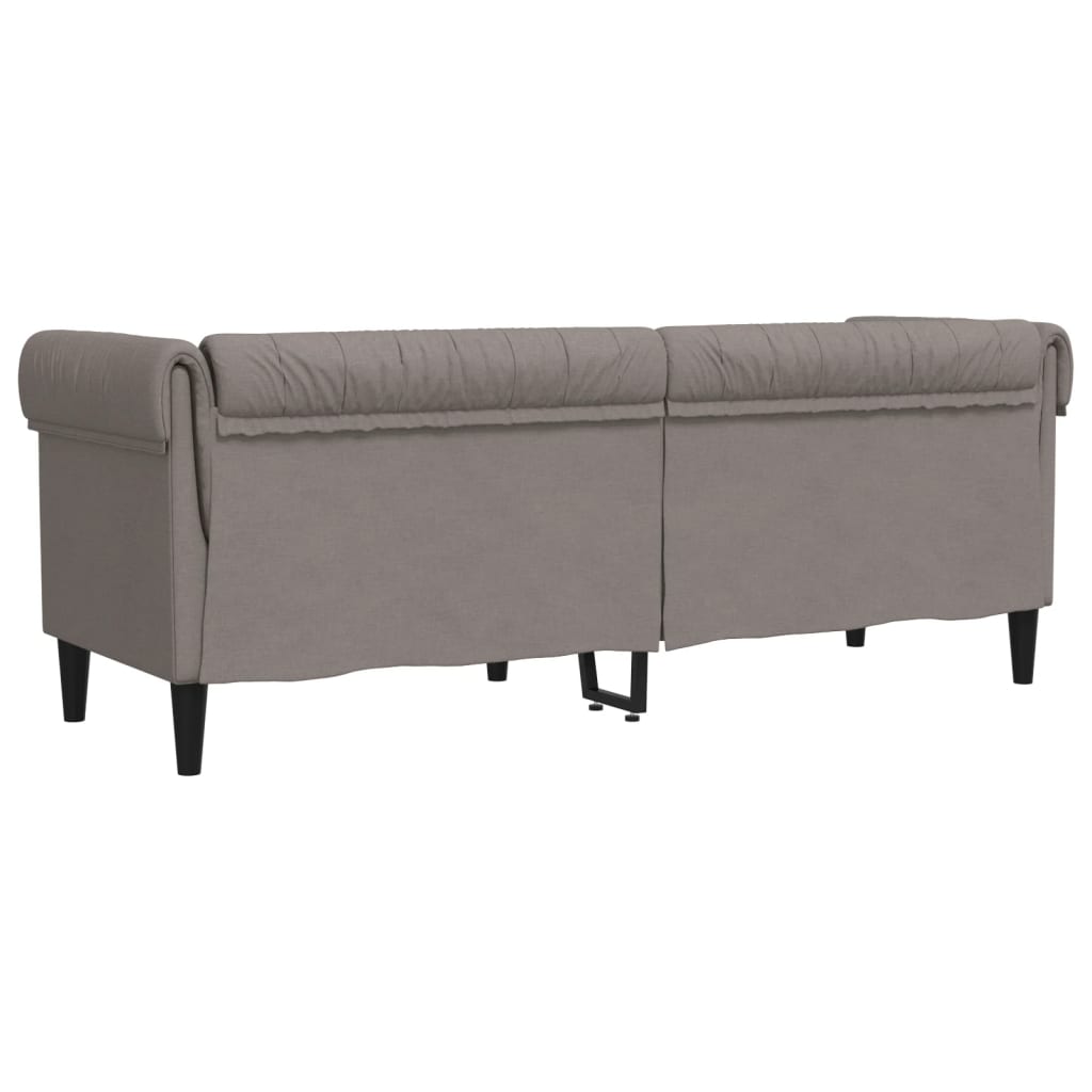 3-personers Chesterfield-sofa stof gråbrun