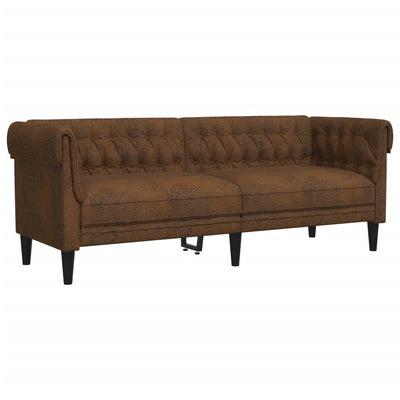 3-personers Chesterfield-sofa stof brun