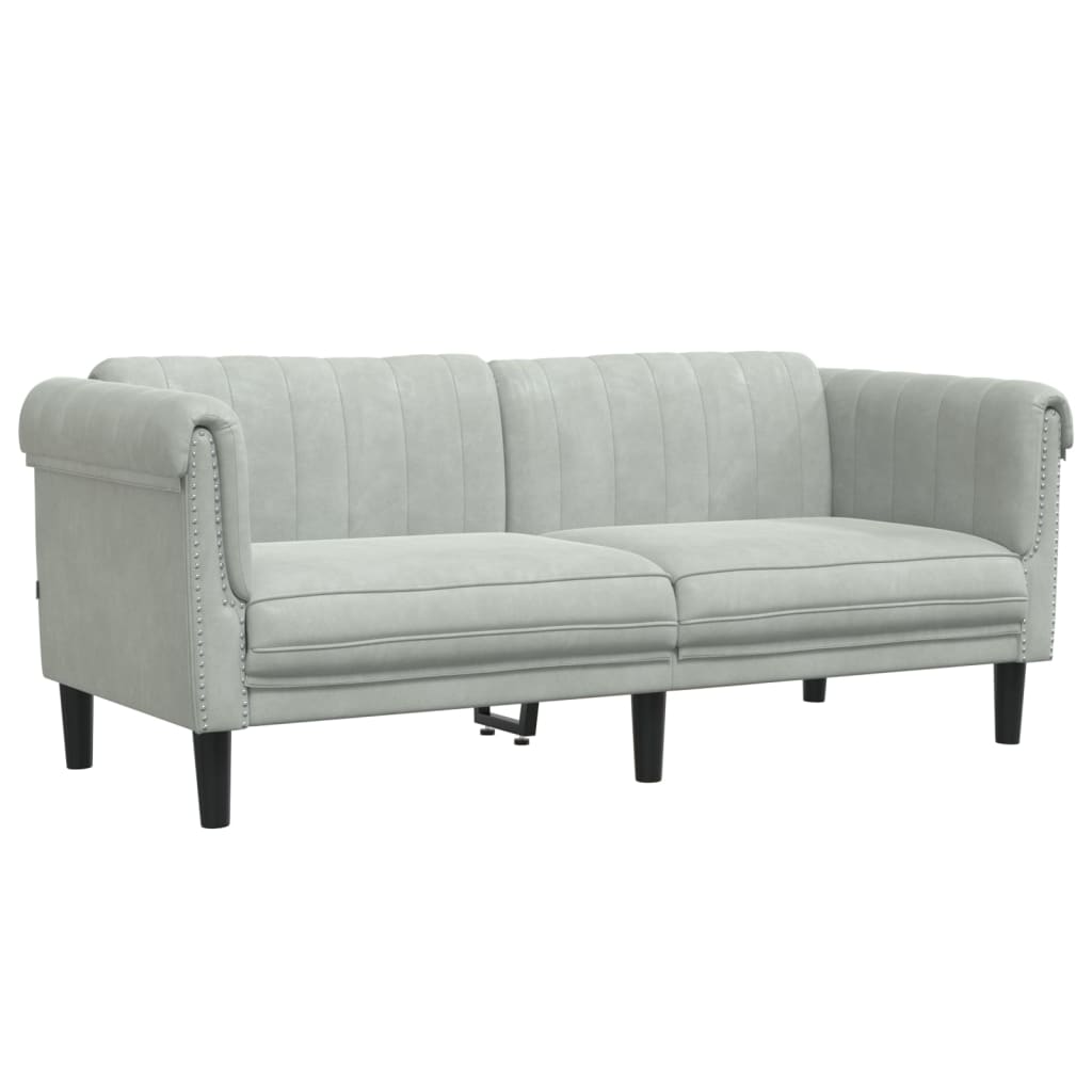 2-personers sofa velour lysegrå