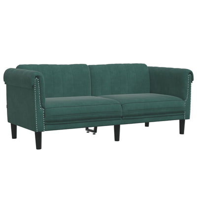 2-personers sofa velour mørkegrøn