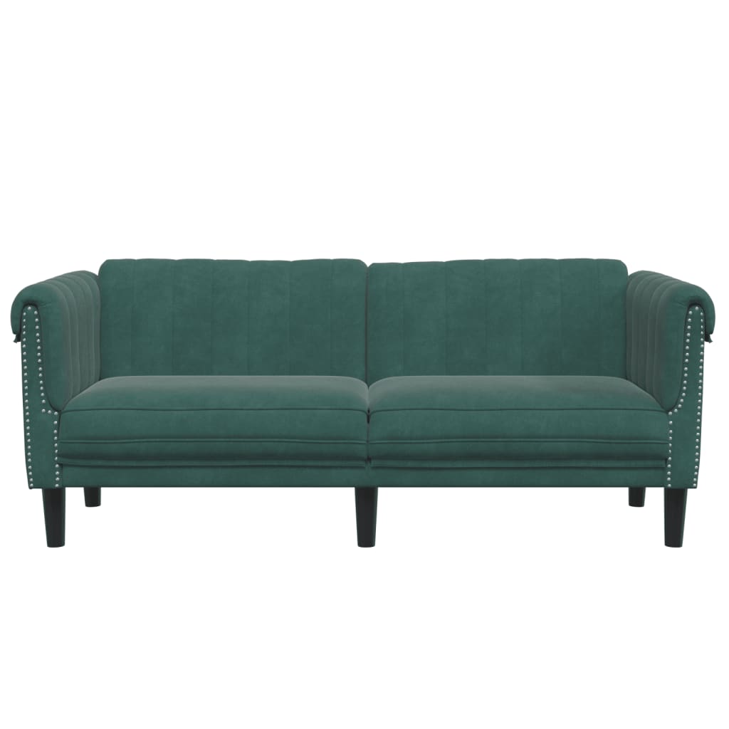 2-personers sofa velour mørkegrøn