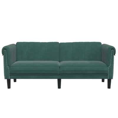 2-personers sofa velour mørkegrøn