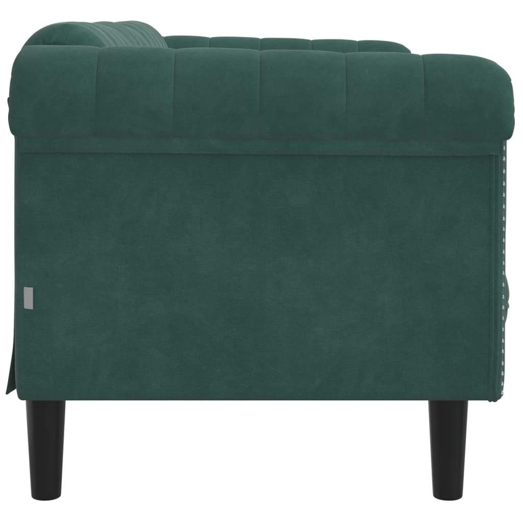 2-personers sofa velour mørkegrøn