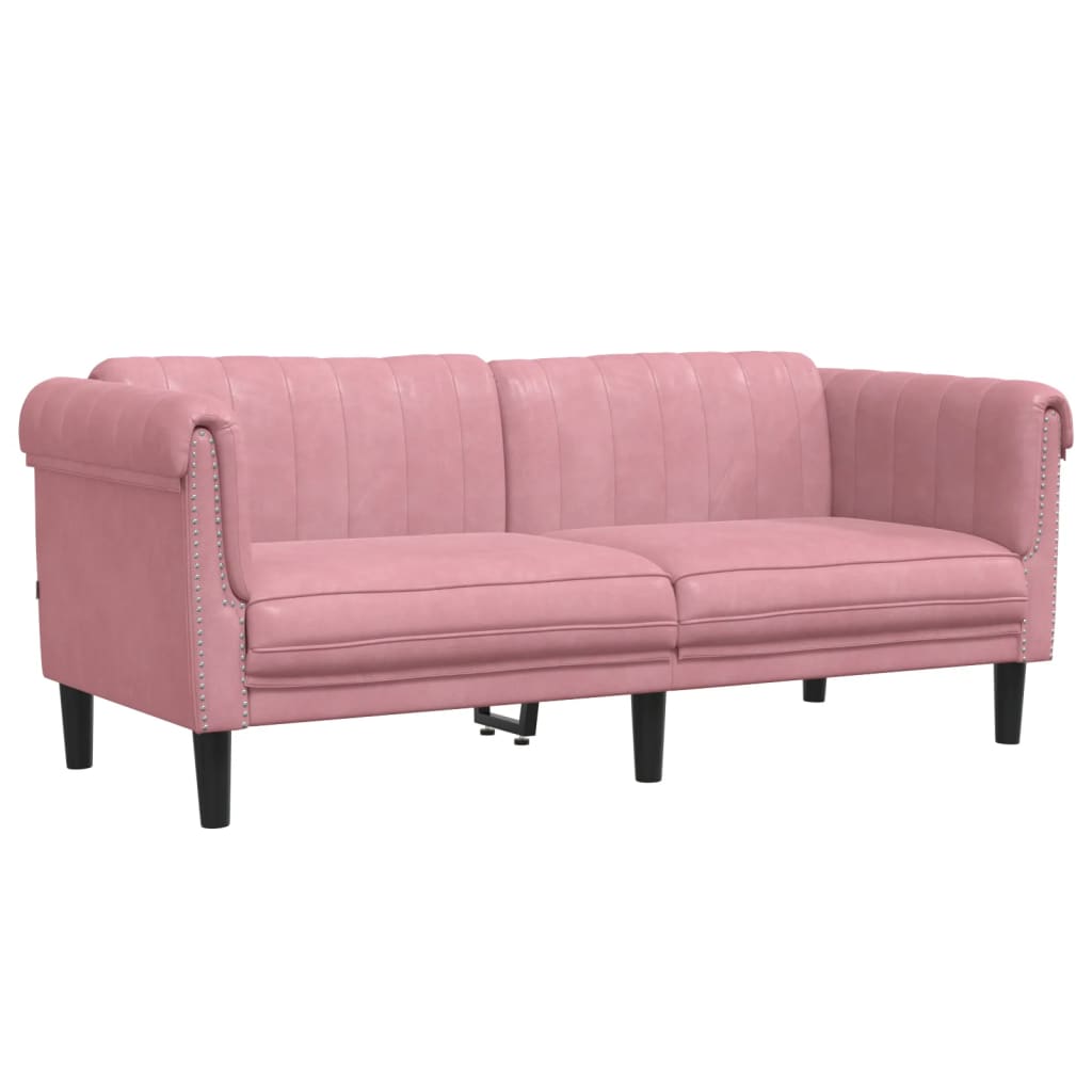 2-personers sofa velour lyserød