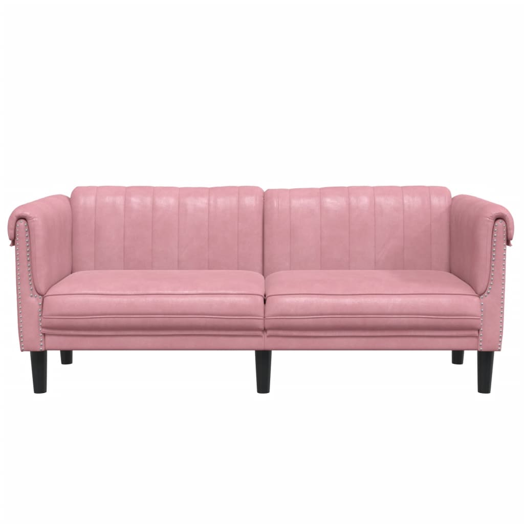 2-personers sofa velour lyserød