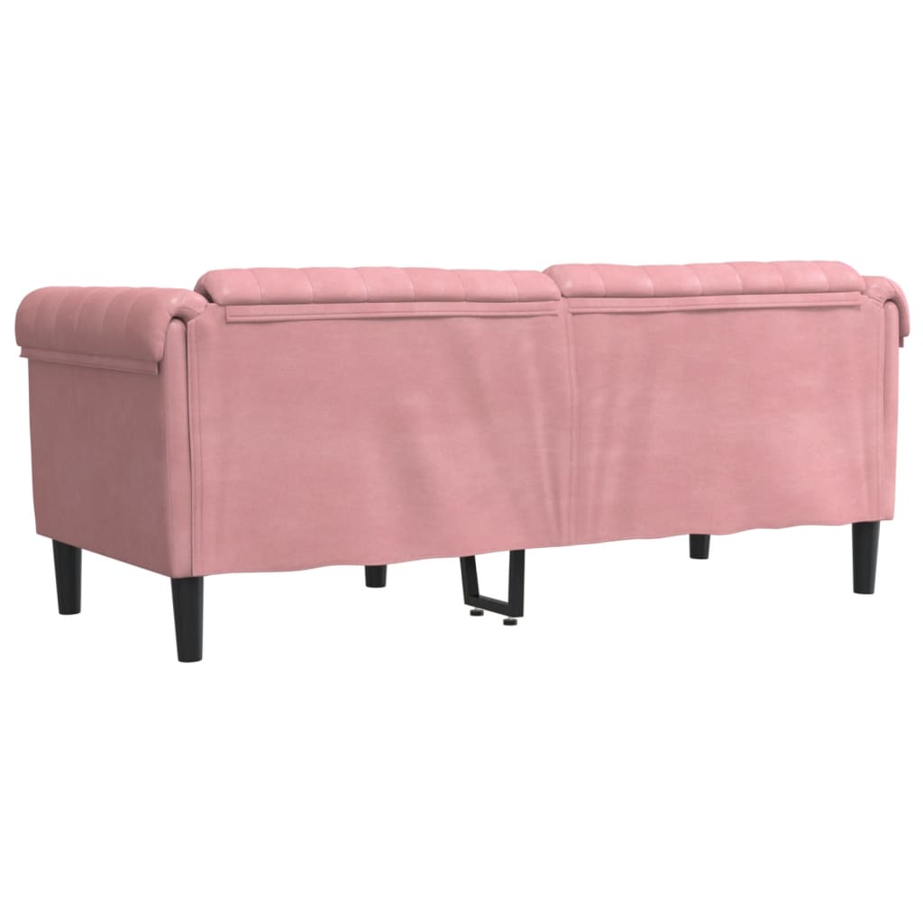 2-personers sofa velour lyserød