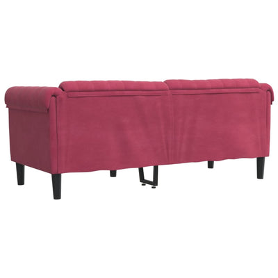 2-personers sofa velour vinrød