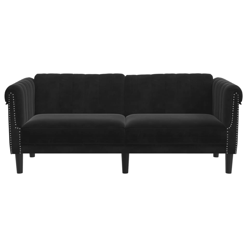 2-personers sofa velour sort