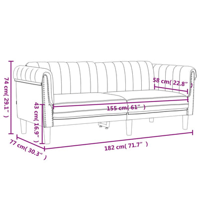 2-personers sofa velour sort