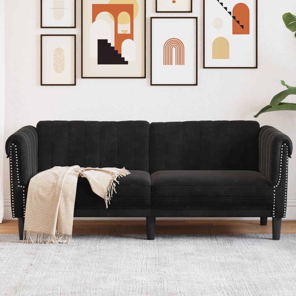 2-personers sofa velour sort