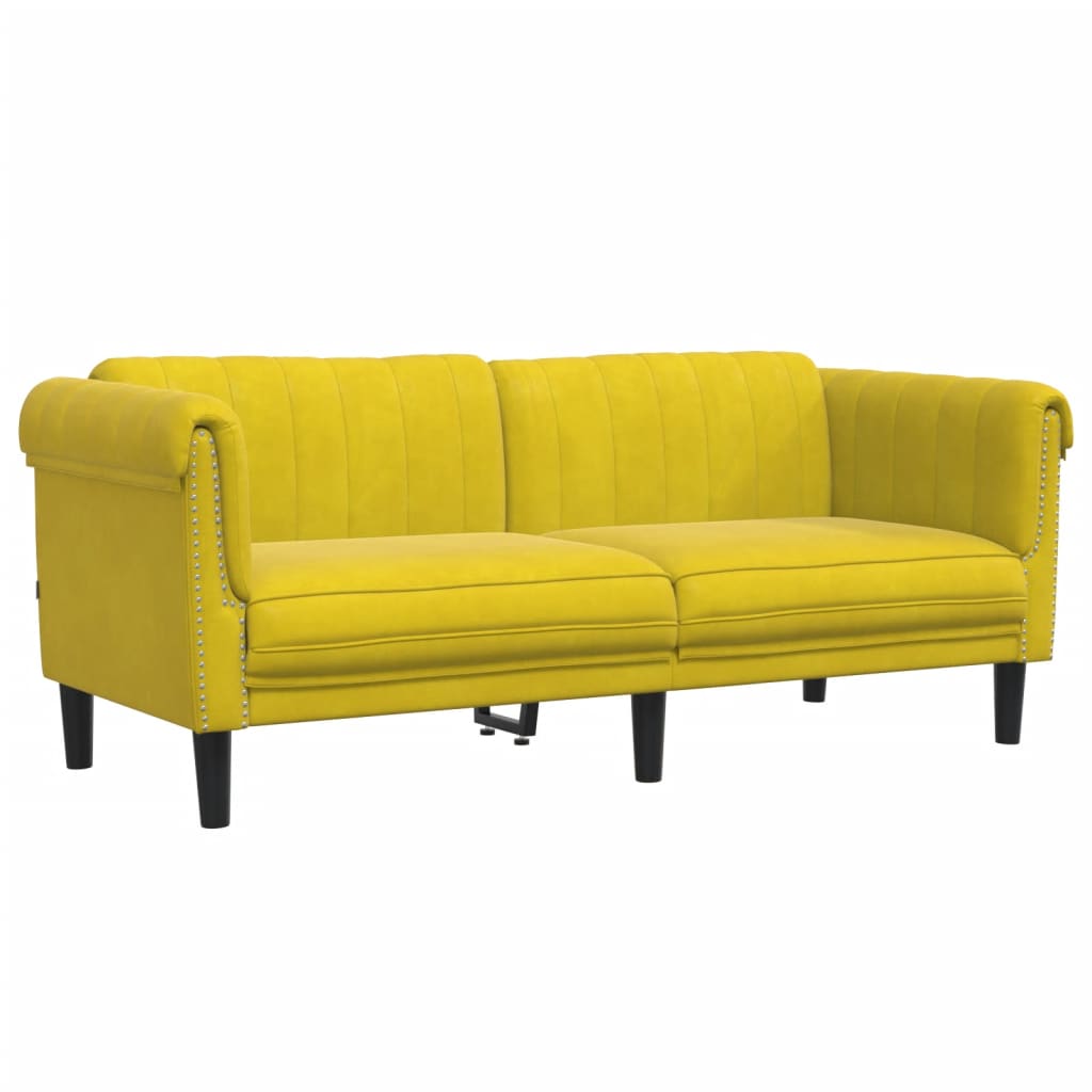 2-personers sofa velour gul