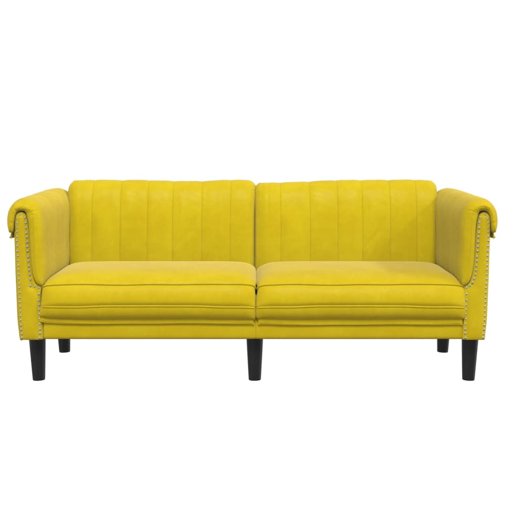 2-personers sofa velour gul