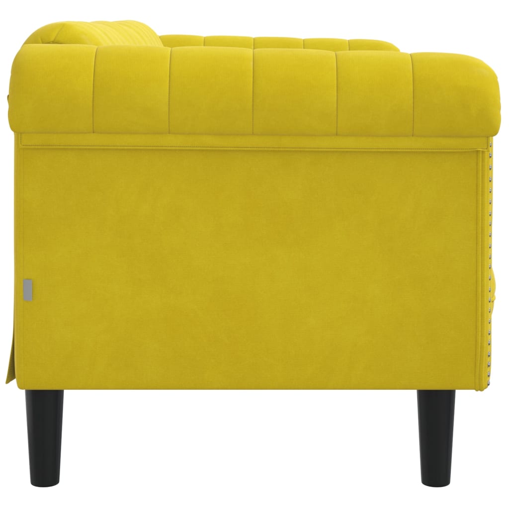 2-personers sofa velour gul