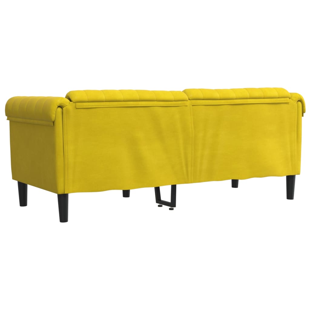 2-personers sofa velour gul