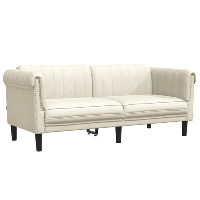 2-personers sofa velour cremefarvet