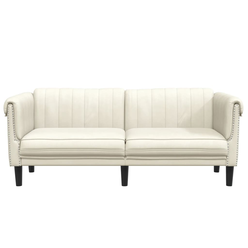 2-personers sofa velour cremefarvet