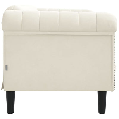 2-personers sofa velour cremefarvet