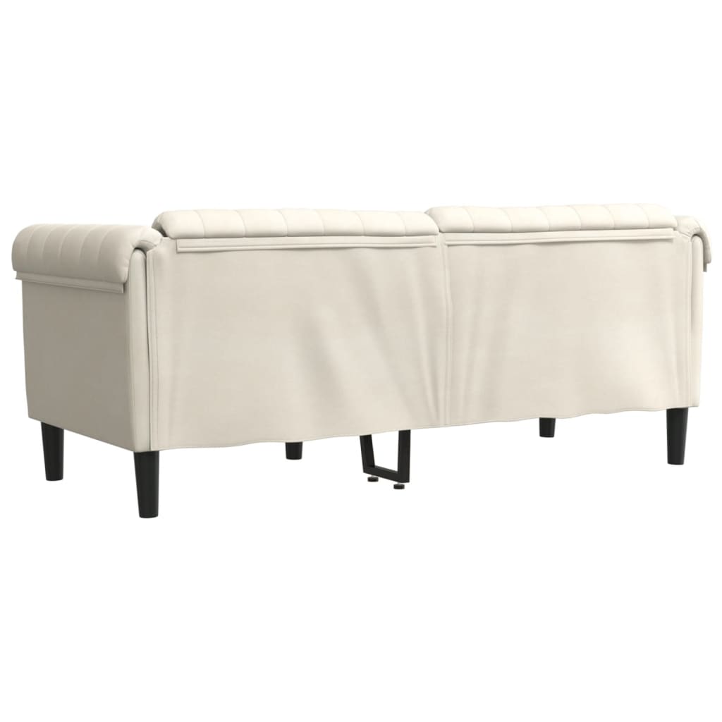 2-personers sofa velour cremefarvet