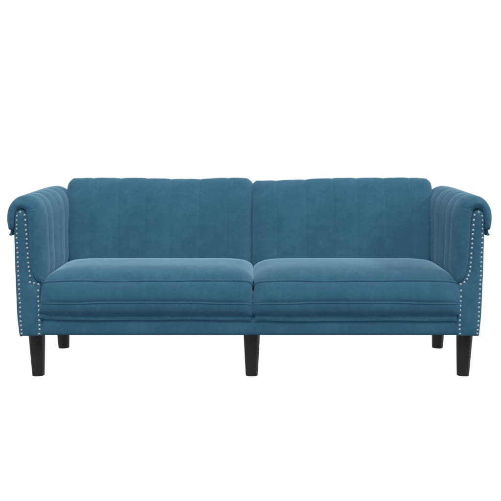 2-personers sofa velour blå