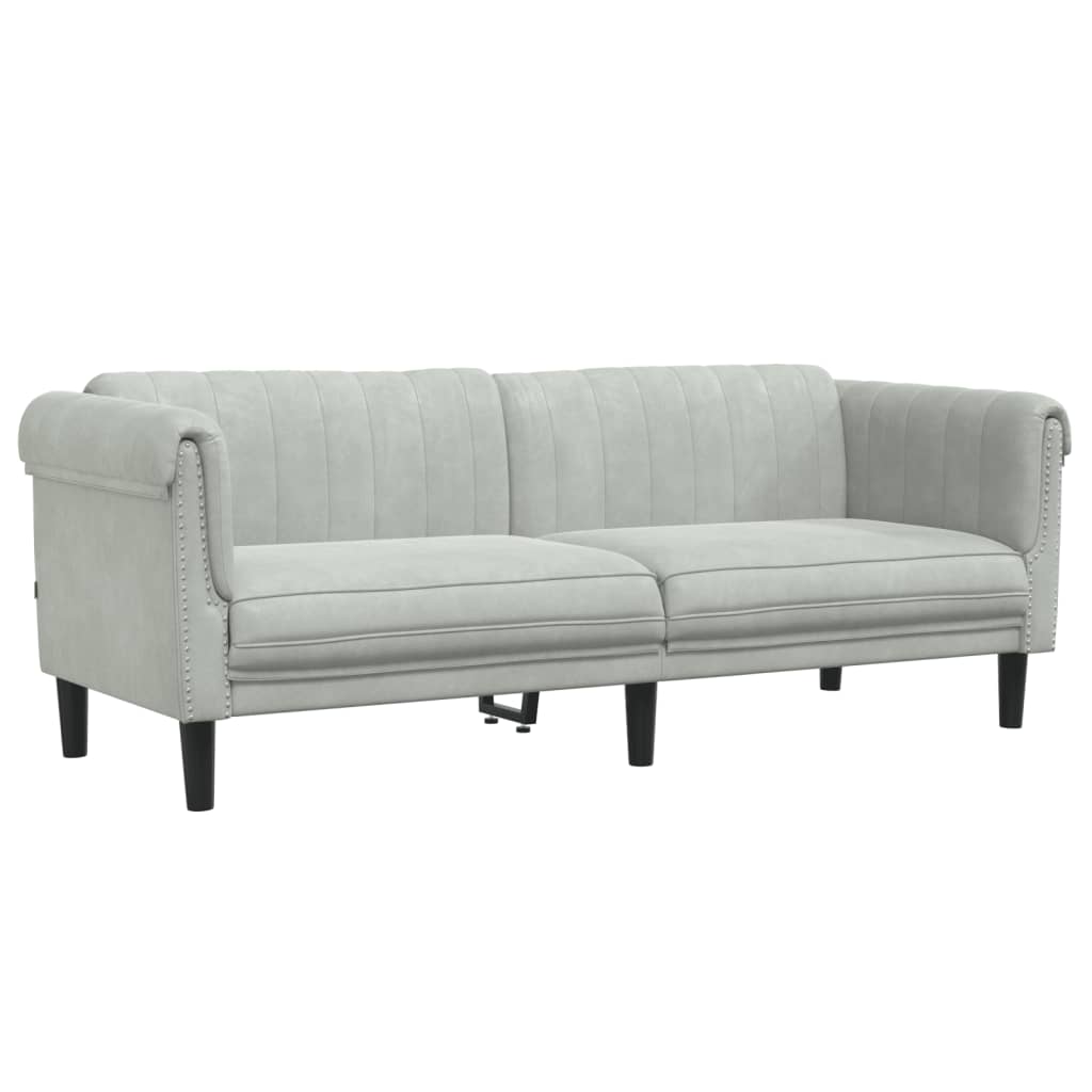 3-personers sofa velour lysegrå