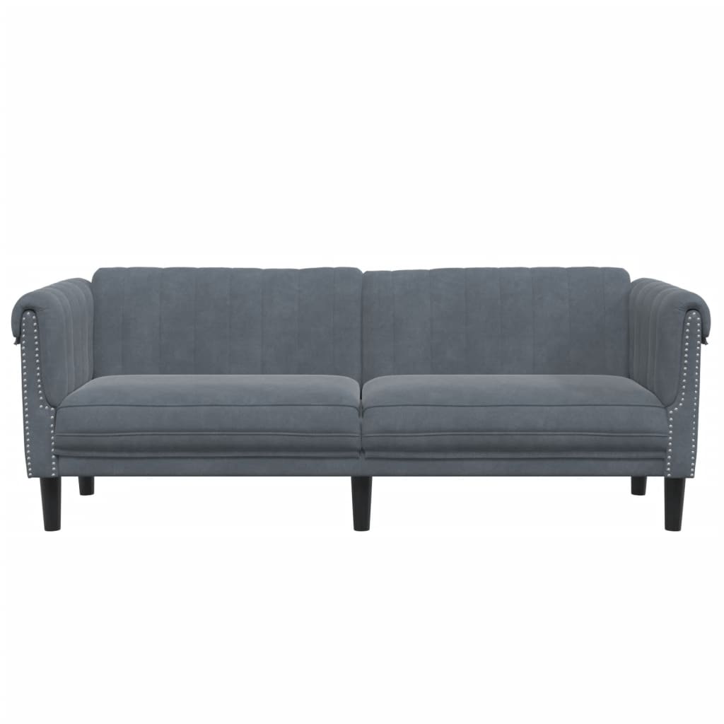 3-personers sofa velour mørkegrå