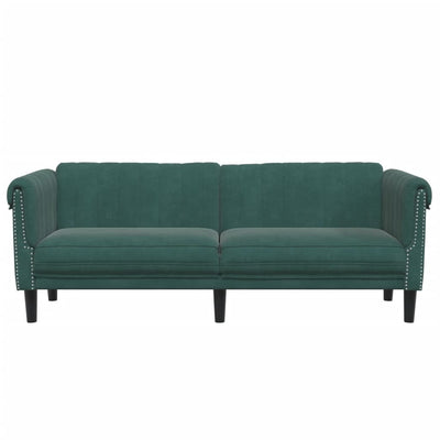 3-personers sofa velour mørkegrøn