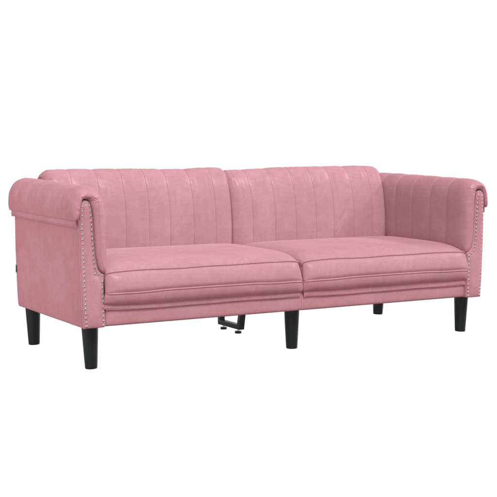 3-personers sofa velour lyserød