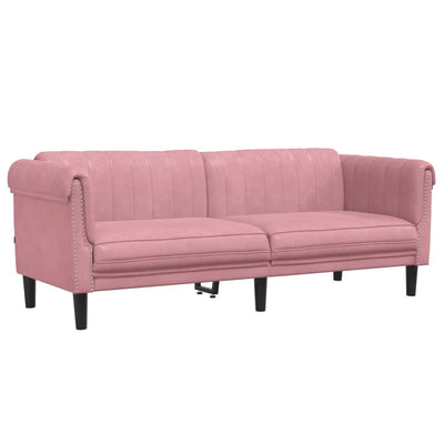 3-personers sofa velour lyserød