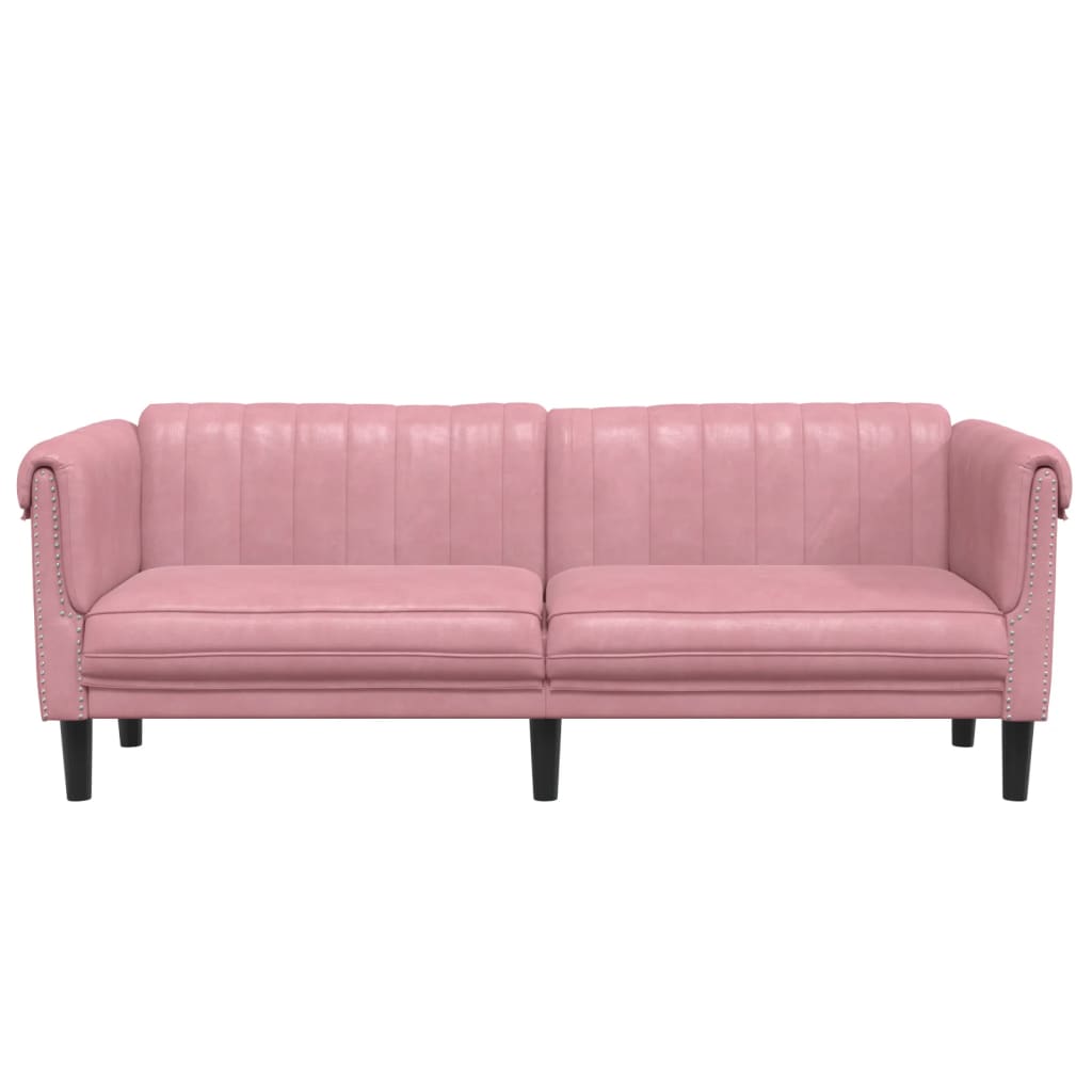 3-personers sofa velour lyserød