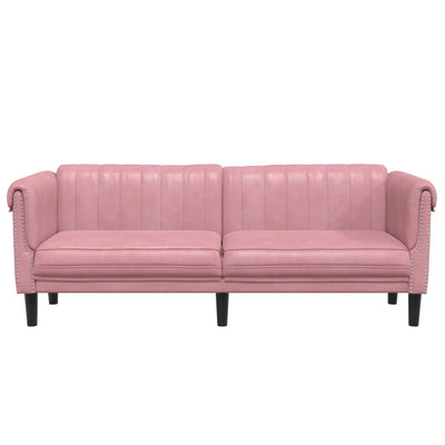 3-personers sofa velour lyserød