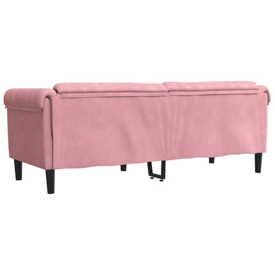 3-personers sofa velour lyserød