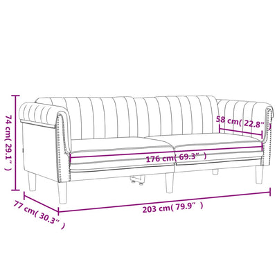 3-personers sofa velour sort