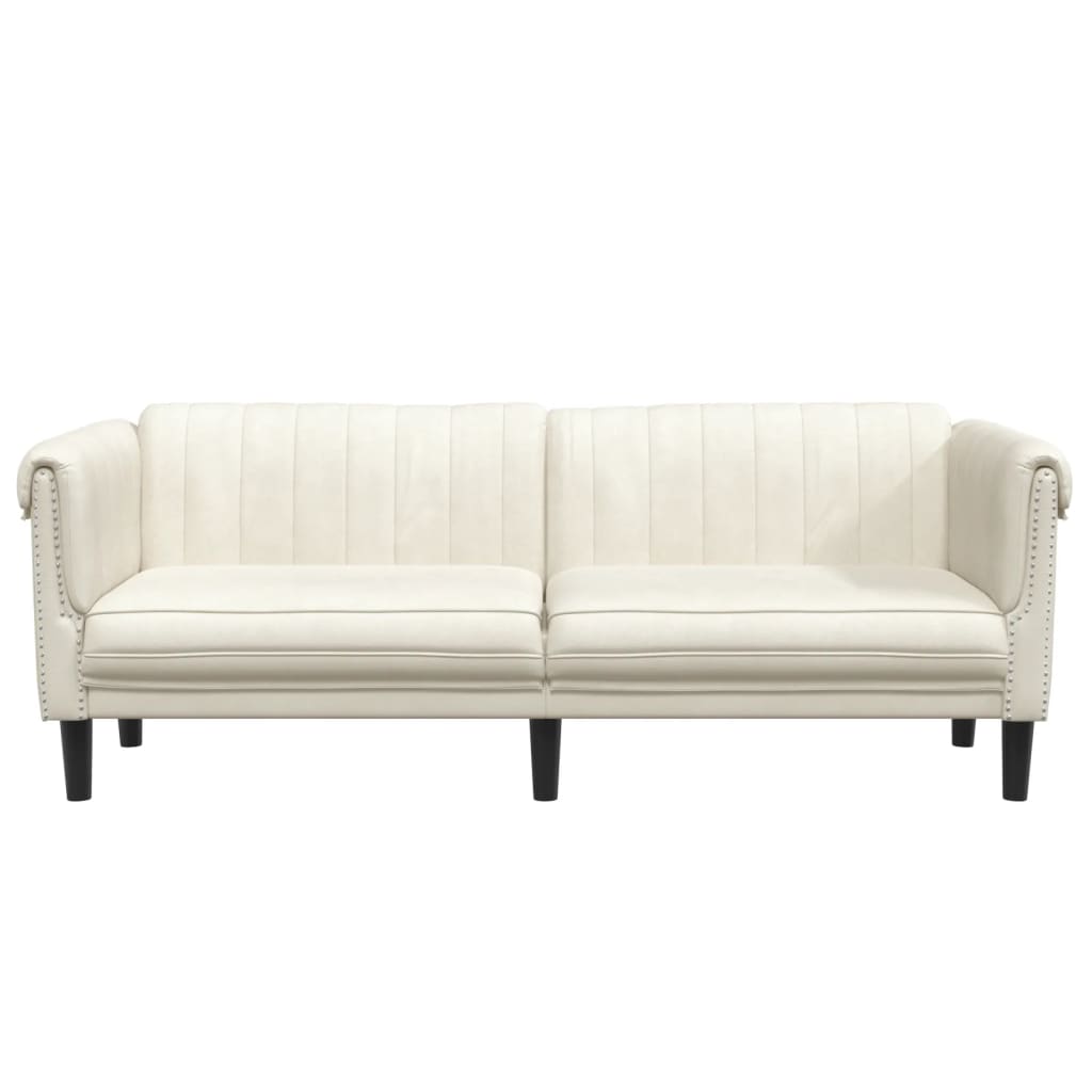 3-personers sofa velour cremefarvet