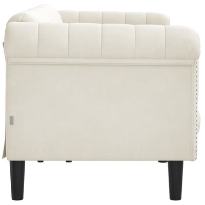 3-personers sofa velour cremefarvet