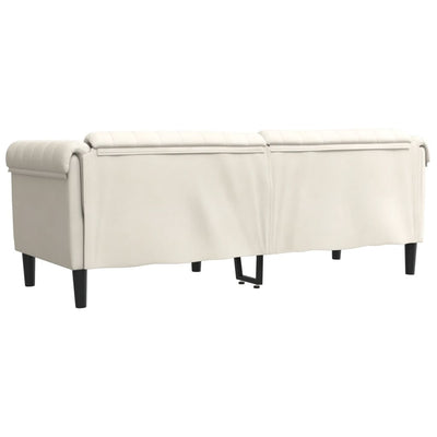 3-personers sofa velour cremefarvet