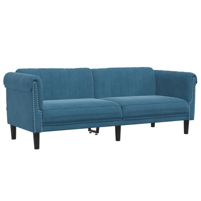 3-personers sofa velour blå