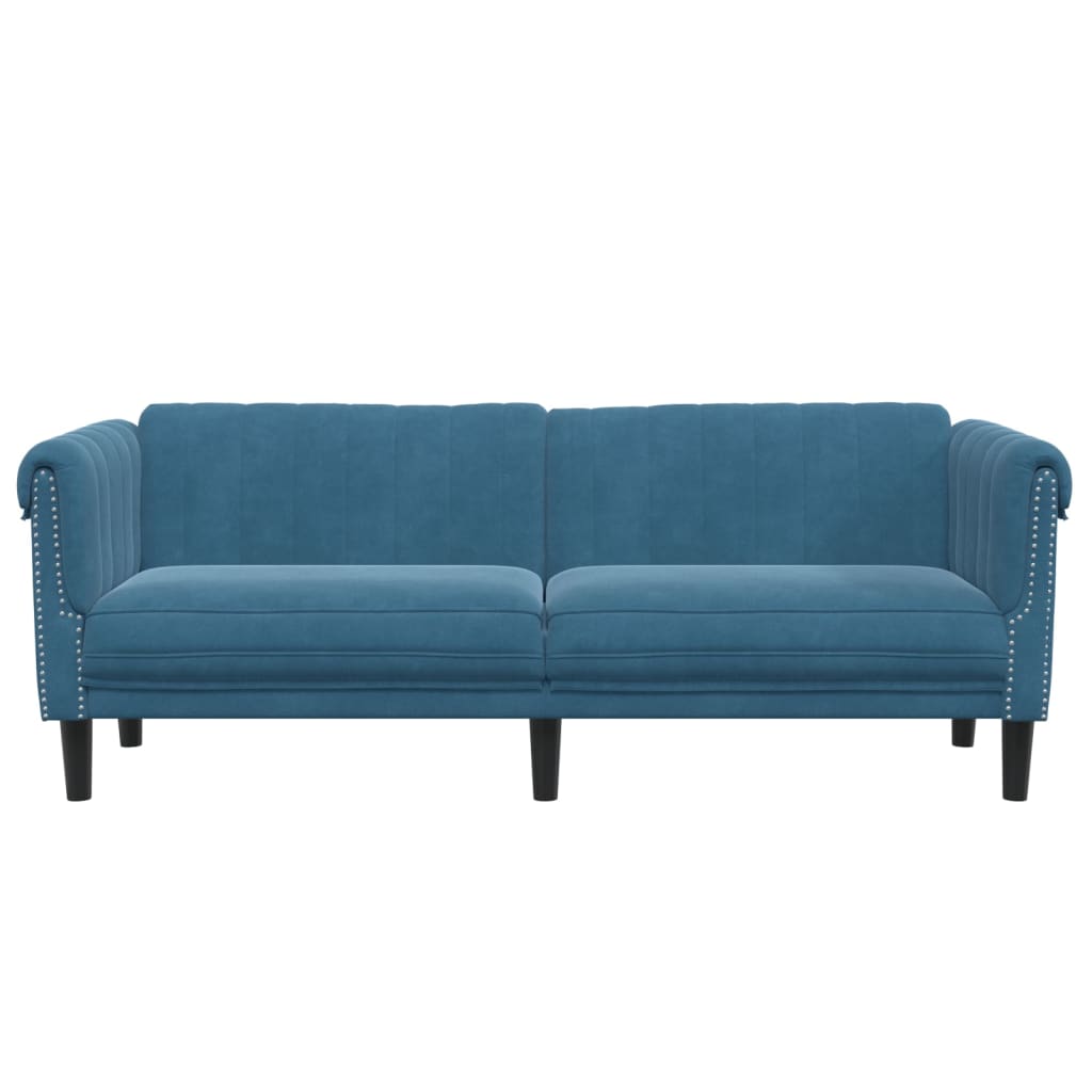 3-personers sofa velour blå