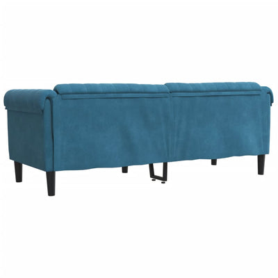 3-personers sofa velour blå